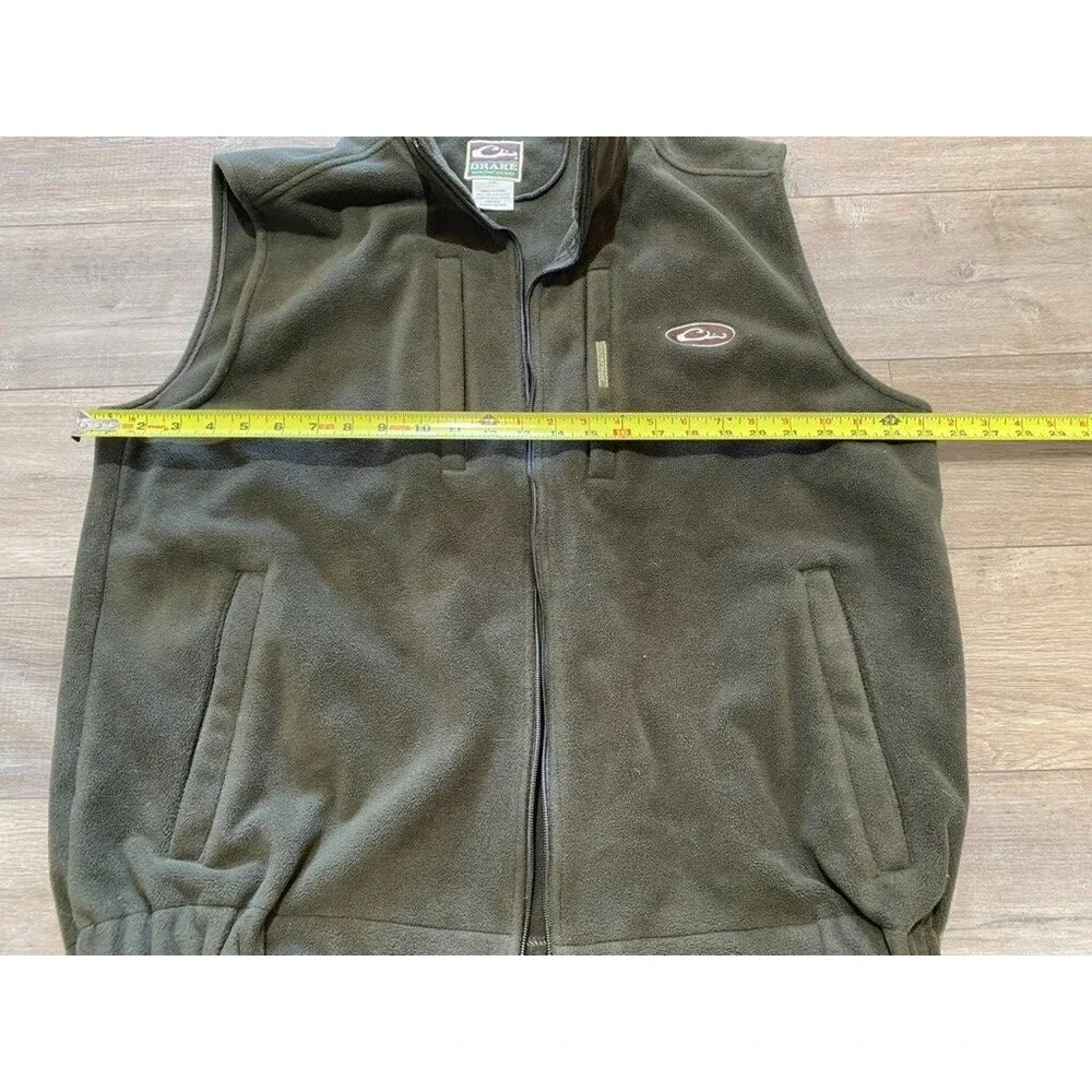 Drake Waterfowl Multi Pocket Fleece Hunting Vest Mens XXL Olive Missing Zipper - Picture 5 of 6